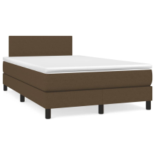 vidaXL sötétbarna szövet rugós ágy matraccal 120 x 190 cm ágy és ágykellék