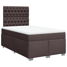 vidaXL sötétbarna szövet rugós ágy matraccal 120 x 190 cm (3290437) ágy és ágykellék