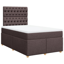 vidaXL sötétbarna szövet rugós ágy matraccal 120 x 190 cm (3291229) ágy és ágykellék