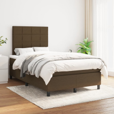 vidaXL sötétbarna szövet rugós ágy matraccal 120 x 200 cm ágy és ágykellék