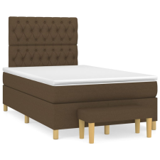 vidaXL sötétbarna szövet rugós ágy matraccal 120 x 200 cm ágy és ágykellék