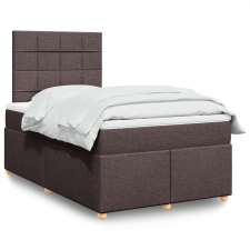 vidaXL sötétbarna szövet rugós ágy matraccal 120 x 200 cm ágy és ágykellék