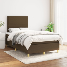 vidaXL sötétbarna szövet rugós ágy matraccal 120 x 200 cm ágy és ágykellék