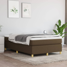vidaXL sötétbarna szövet rugós ágy matraccal 120 x 200 cm ágy és ágykellék