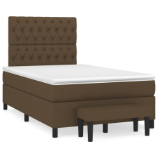 vidaXL sötétbarna szövet rugós ágy matraccal 120 x 200 cm (3136824) ágy és ágykellék
