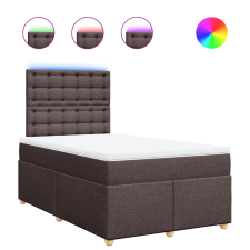 vidaXL sötétbarna szövet rugós ágy matraccal 120 x 200 cm (3293564) ágy és ágykellék