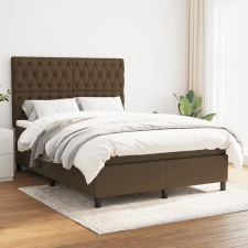 vidaXL sötétbarna szövet rugós ágy matraccal 140 x 190 cm ágy és ágykellék
