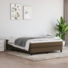 vidaXL sötétbarna szövet rugós ágy matraccal 140 x 190 cm ágy és ágykellék