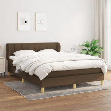 vidaXL sötétbarna szövet rugós ágy matraccal 140 x 190 cm ágy és ágykellék