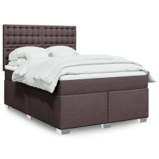 vidaXL sötétbarna szövet rugós ágy matraccal 140 x 190 cm ágy és ágykellék