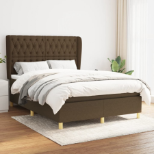 vidaXL sötétbarna szövet rugós ágy matraccal 140 x 190 cm ágy és ágykellék