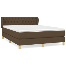 vidaXL sötétbarna szövet rugós ágy matraccal 140 x 190 cm (3127040) ágy és ágykellék