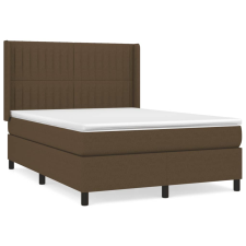 vidaXL sötétbarna szövet rugós ágy matraccal 140 x 190 cm (3131588) ágy és ágykellék