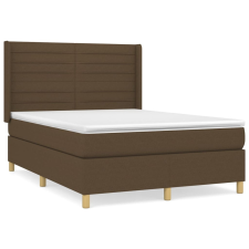 vidaXL sötétbarna szövet rugós ágy matraccal 140 x 190 cm (3132068) ágy és ágykellék