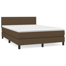 vidaXL sötétbarna szövet rugós ágy matraccal 140 x 190 cm (3139892) ágy és ágykellék