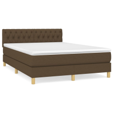 vidaXL sötétbarna szövet rugós ágy matraccal 140 x 190 cm (3140852) ágy és ágykellék