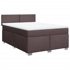 vidaXL sötétbarna szövet rugós ágy matraccal 140 x 190 cm (3285879) ágy és ágykellék