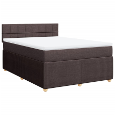 vidaXL sötétbarna szövet rugós ágy matraccal 140 x 190 cm (3287454) ágy és ágykellék