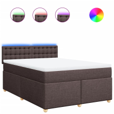 vidaXL sötétbarna szövet rugós ágy matraccal 140 x 190 cm (3288992) ágy és ágykellék