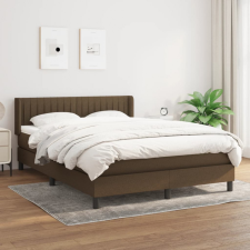 vidaXL sötétbarna szövet rugós ágy matraccal 140 x 200 cm ágy és ágykellék