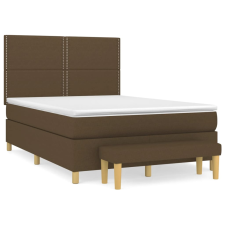 vidaXL sötétbarna szövet rugós ágy matraccal 140 x 200 cm (3137080) ágy és ágykellék