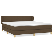 vidaXL sötétbarna szövet rugós ágy matraccal 160 x 200 cm (3126656) ágy és ágykellék