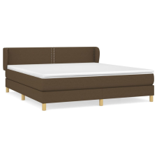 vidaXL sötétbarna szövet rugós ágy matraccal 160 x 200 cm (3126736) ágy és ágykellék