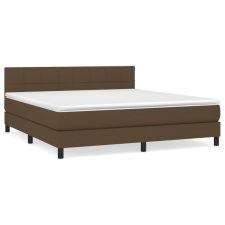 vidaXL sötétbarna szövet rugós ágy matraccal 160 x 200 cm (3140068) ágy és ágykellék