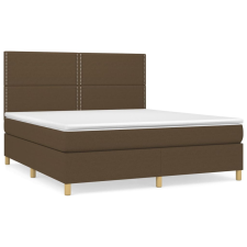 vidaXL sötétbarna szövet rugós ágy matraccal 160 x 200 cm (3142268) ágy és ágykellék