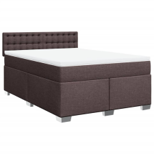 vidaXL sötétbarna szövet rugós ágy matraccal 160 x 200 cm (3285956) ágy és ágykellék