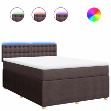 vidaXL sötétbarna szövet rugós ágy matraccal 160 x 200 cm (3289824) ágy és ágykellék