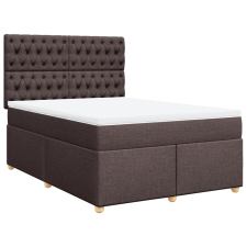 vidaXL sötétbarna szövet rugós ágy matraccal 160 x 200 cm (3291341) ágy és ágykellék