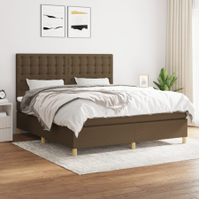 vidaXL sötétbarna szövet rugós ágy matraccal 180 x 200 cm ágy és ágykellék