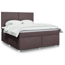 vidaXL sötétbarna szövet rugós ágy matraccal 180 x 200 cm ágy és ágykellék