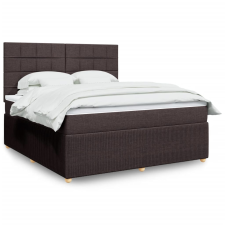 vidaXL sötétbarna szövet rugós ágy matraccal 180 x 200 cm ágy és ágykellék
