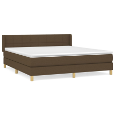 vidaXL sötétbarna szövet rugós ágy matraccal 180 x 200 cm (3130292) ágy és ágykellék