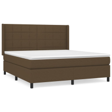 vidaXL sötétbarna szövet rugós ágy matraccal 180 x 200 cm (3131452) ágy és ágykellék