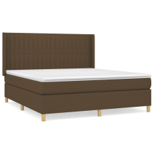 vidaXL sötétbarna szövet rugós ágy matraccal 180 x 200 cm (3132172) ágy és ágykellék
