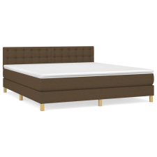 vidaXL sötétbarna szövet rugós ágy matraccal 180 x 200 cm (3140956) ágy és ágykellék