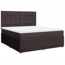 vidaXL sötétbarna szövet rugós ágy matraccal 180 x 200 cm (3292138) ágy és ágykellék
