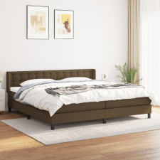 vidaXL sötétbarna szövet rugós ágy matraccal 200 x 200 cm ágy és ágykellék