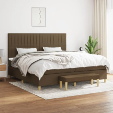 vidaXL sötétbarna szövet rugós ágy matraccal 200 x 200 cm ágy és ágykellék