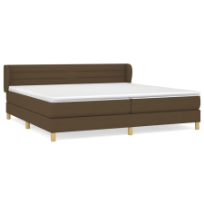 vidaXL sötétbarna szövet rugós ágy matraccal 200 x 200 cm (3126912) ágy és ágykellék