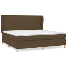 vidaXL sötétbarna szövet rugós ágy matraccal 200 x 200 cm (3128392) ágy és ágykellék