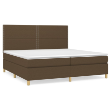 vidaXL sötétbarna szövet rugós ágy matraccal 200 x 200 cm (3142284) ágy és ágykellék