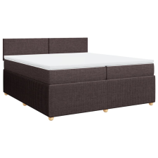 vidaXL sötétbarna szövet rugós ágy matraccal 200 x 200 cm (3287559) ágy és ágykellék