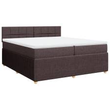 vidaXL sötétbarna szövet rugós ágy matraccal 200 x 200 cm (3287566) ágy és ágykellék