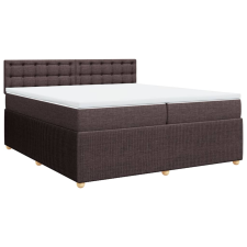 vidaXL sötétbarna szövet rugós ágy matraccal 200 x 200 cm (3287580) ágy és ágykellék