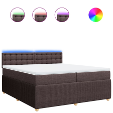 vidaXL sötétbarna szövet rugós ágy matraccal 200 x 200 cm (3289880) ágy és ágykellék