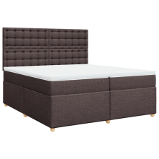vidaXL sötétbarna szövet rugós ágy matraccal 200 x 200 cm (3291404) ágy és ágykellék